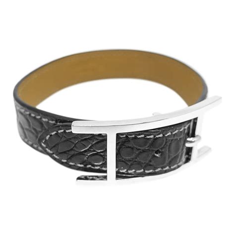 hermes croc bracelet|Hermes leather strap bracelet.